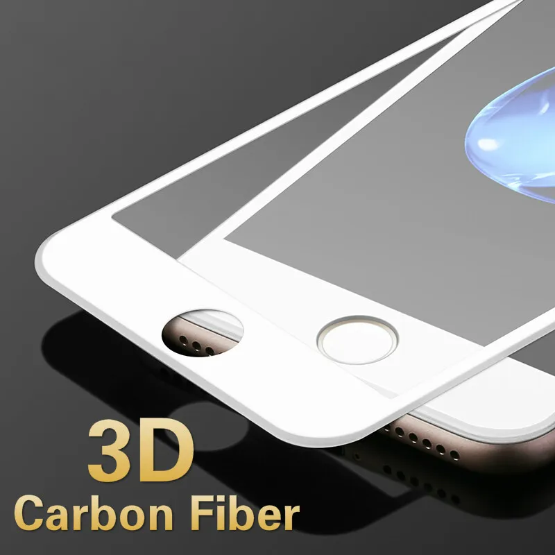 Закаленное стекло черно белое 3D углеродное волокно для iphone X Xs Xr Защитная пленка