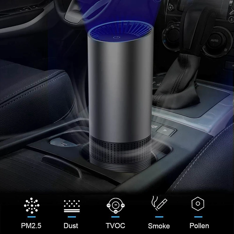Mini Car Home Desktop Air Purifier Hepa Fresh Negative Ion Oxygen Removes Pm2.5 Smoke Odors Dust Cleaner | Бытовая техника