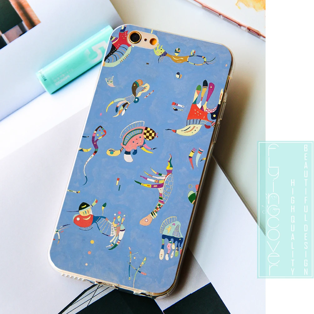 Coque Vasily Kandinsky Art Мягкие силиконовые чехлы для телефонов iPhone XS Max XR 7 8 6 S Plus 5S 5 SE 5C 4S 4