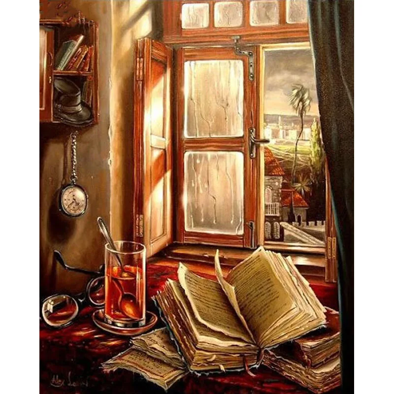 DIY Books and Cups 5D Square Home Decor Diamond Embroidery Crafts Painting Cross Stitch Needlework Mosaic | Дом и сад
