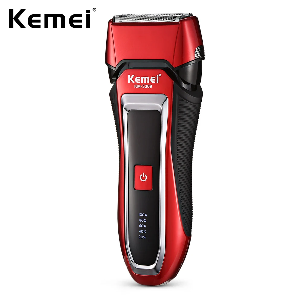 Kemei KM 3309 полностью моющиеся мужские электробритва 3 3D плавающее лезвие
