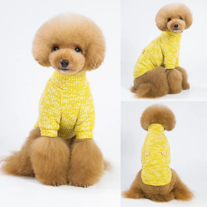 Winter Warm Pet Dog Coats Knit Sweaters Cute Puppy Jumper Sweater Clothes Small Coat 3 Colors Plus Size |