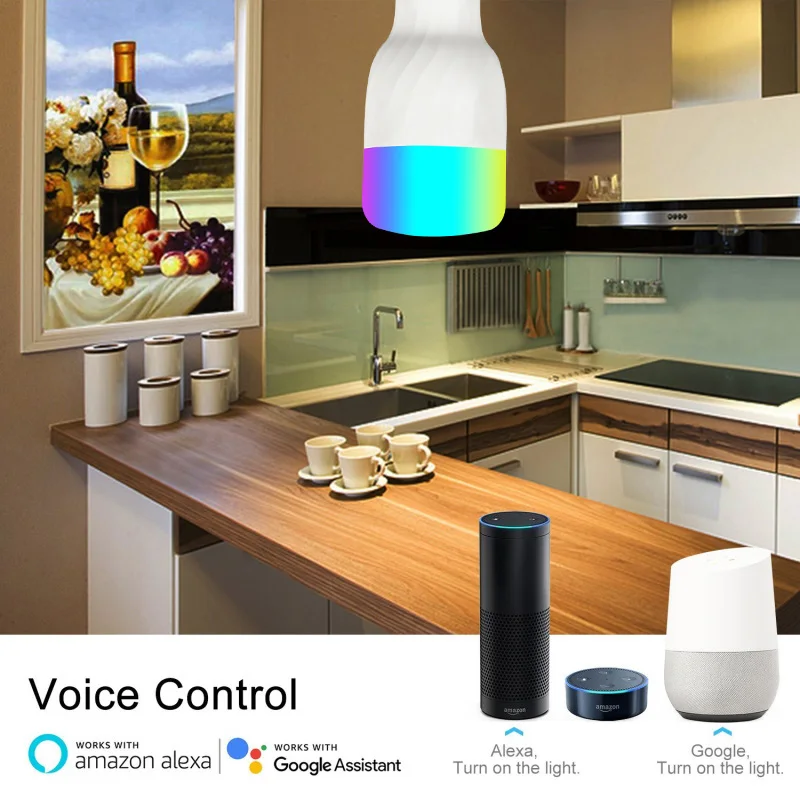 B22 11W WiFi голос Contro умная светодиодная лампочка Magic RGB Беспроводной светильник