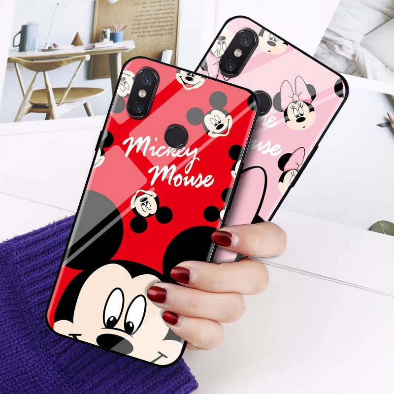 Cute Painted Tempered Glass Case For Xiaomi Mi 8 SE Lite 5X A1 6X A2 6 5S Plus Mix 2S 3 Max 2 Cases Soft TPU Edge Cover |
