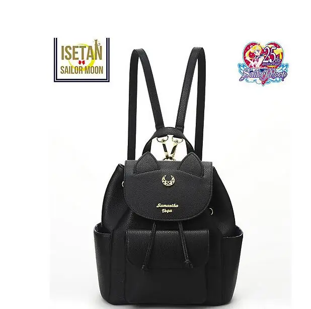 

20pcs Women Backpack PU Leather Backpack Multifunction Black White Luna Cat Ladies Backpack Girls Travel Back Pack