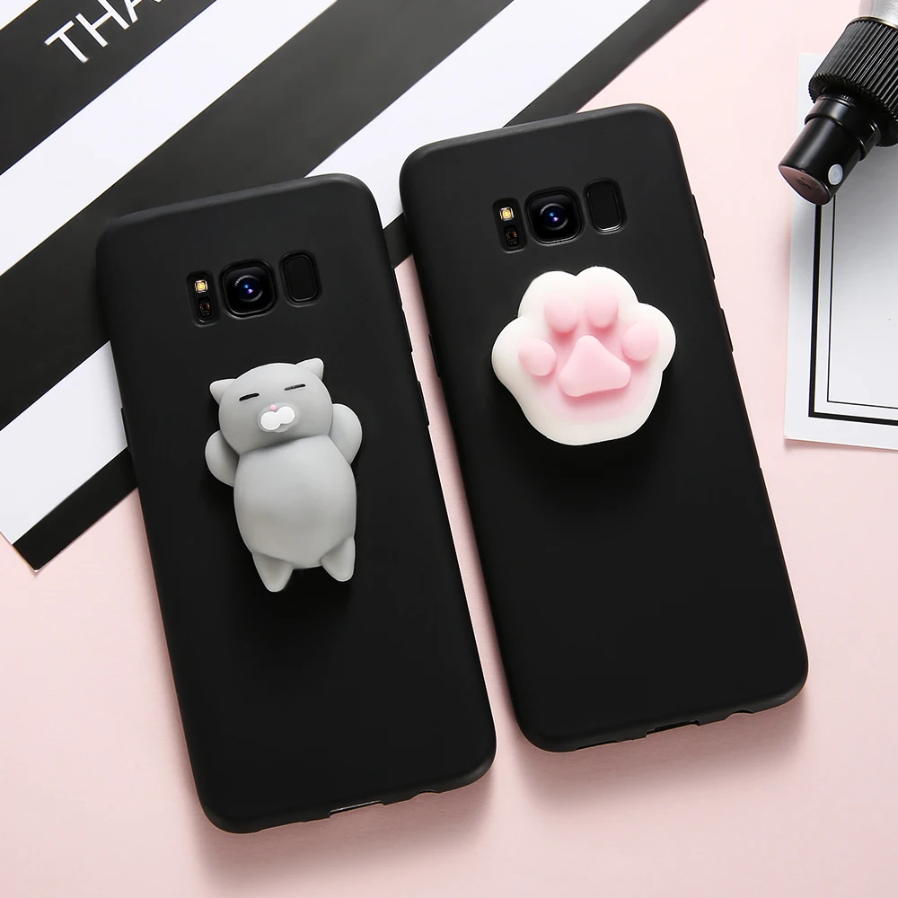 Силиконовый чехол KISSCASE Squishy Cat для Samsung Galaxy Note 8 S8 Plus S7 S6 J3 J5 J7 A3 A5 A7 2017 Чехлы 3D милый