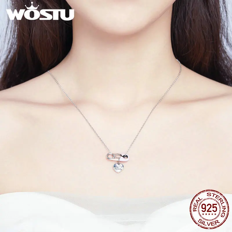 WOSTU Tribute Love My family, Висячие Подвески, 925 пробы, серебряный зажим, бусина, подходит для оригинального браслета, Серебряное ювелирное изделие CQC1145