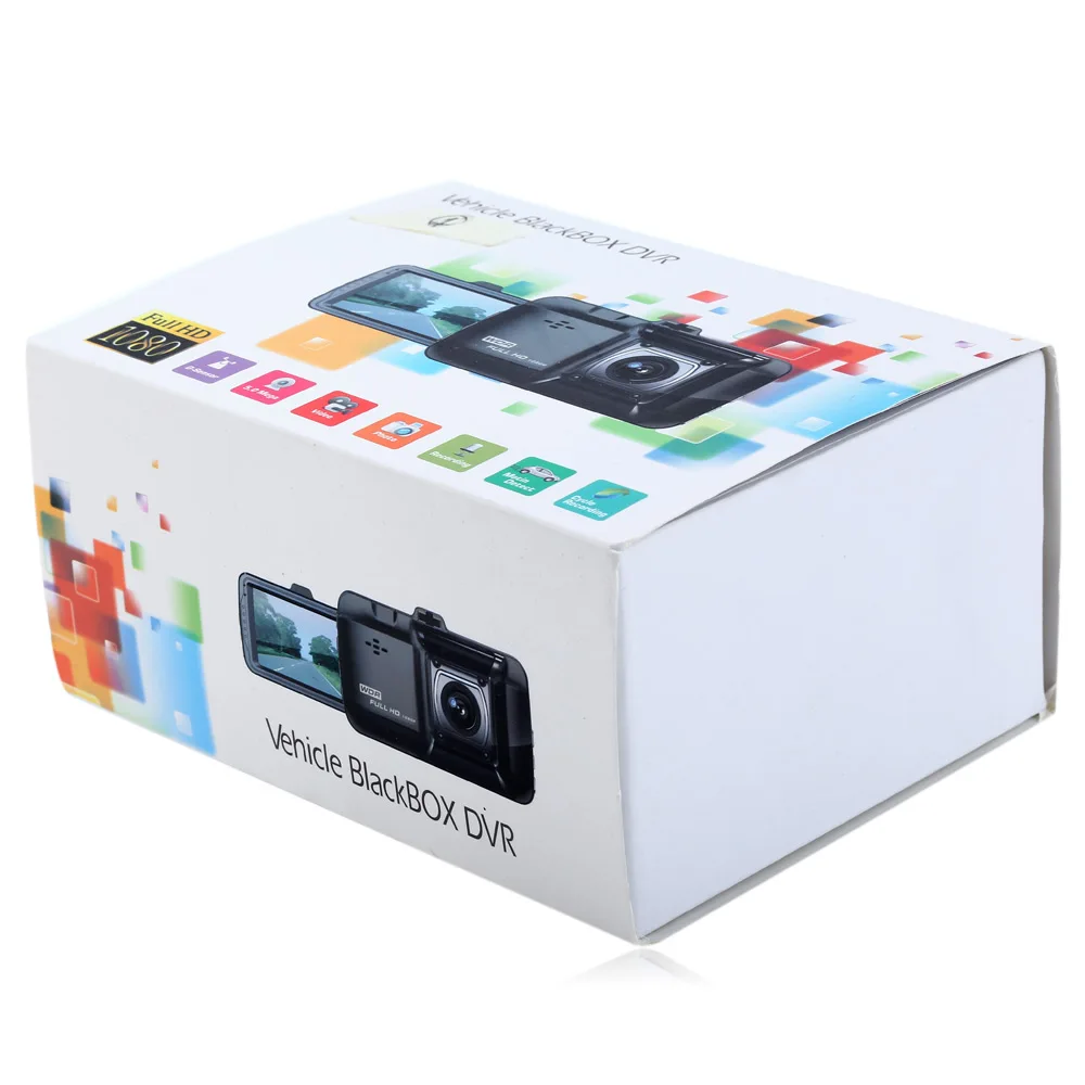 Прямоугольник 1080 P FHD Автомобильный видеорегистратор Камера 12MP 170 градусов g