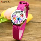 Детские Кварцевые часы с цветным циферблатом в виде бабочки, со светящимися стрелками