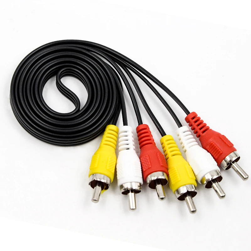 2 шт. AV аудио видео кабель 3 RCA композитный Папа папа 1 м позолоченный для Hi Fi DVD CD