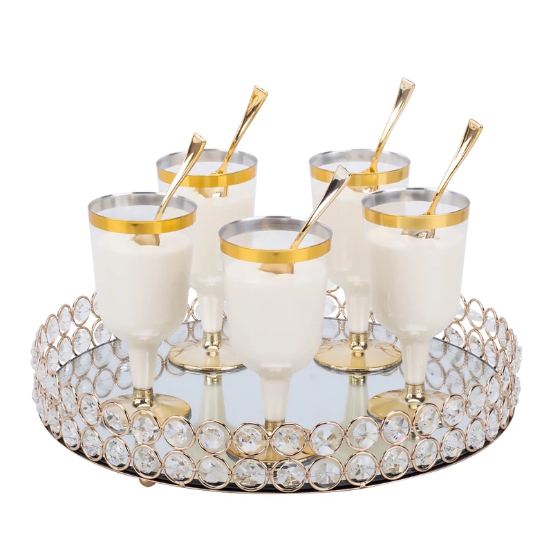 

Cake Pancake Tray Cake Stand Wedding Dessert Table Decoration Gold &silver Crystal
