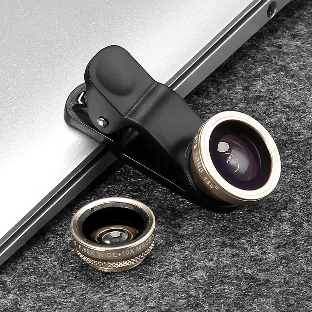 3 in 1 Wide Angle Camera Silver Red Gold Black 0.65X Lens Phone External General 10X | Мобильные телефоны и аксессуары