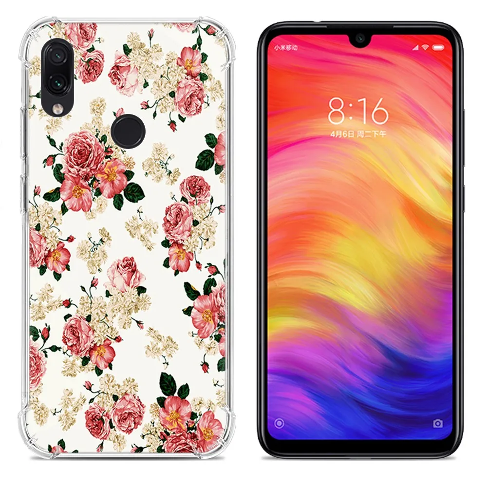 Ударопрочный чехол для телефона Xiaomi Redmi Note 7 мягкий ТПУ с милым мультяшным