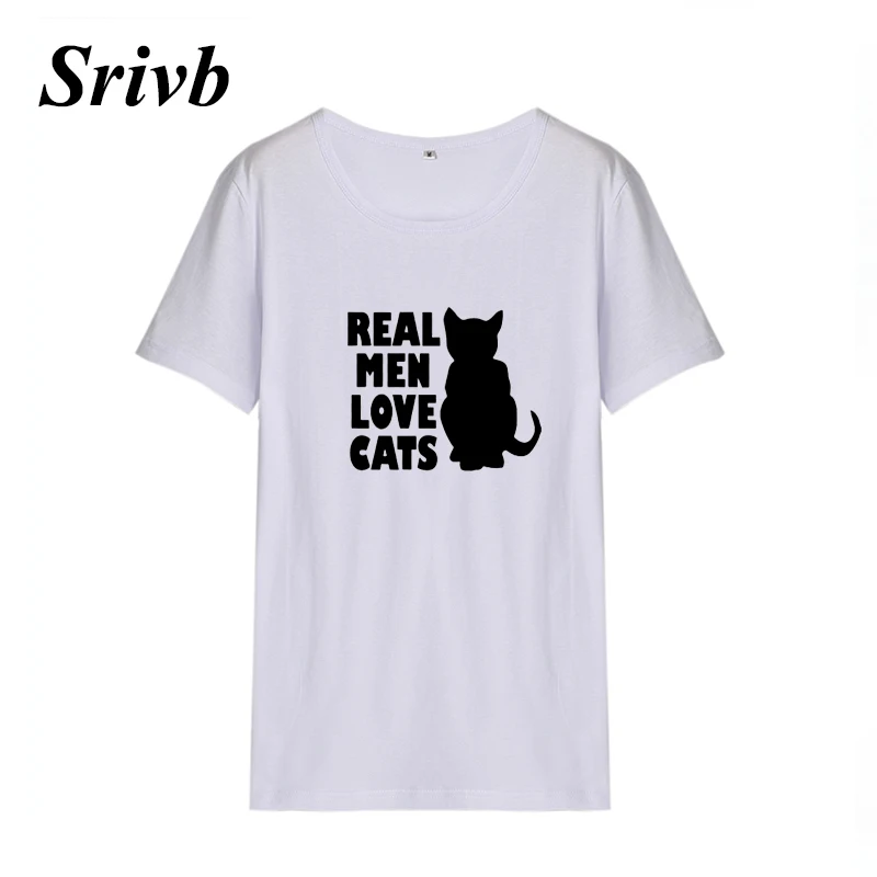 Srivb настоящая мужская футболка с принтом Love Cats женская Harajuku летняя большого