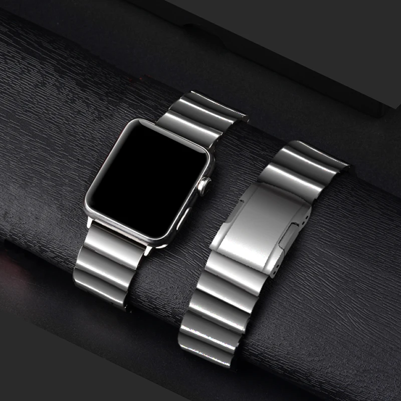 AKGLEADER новейший твердый Металлический Стальной ремешок для Apple Watch серии 4 iWatch