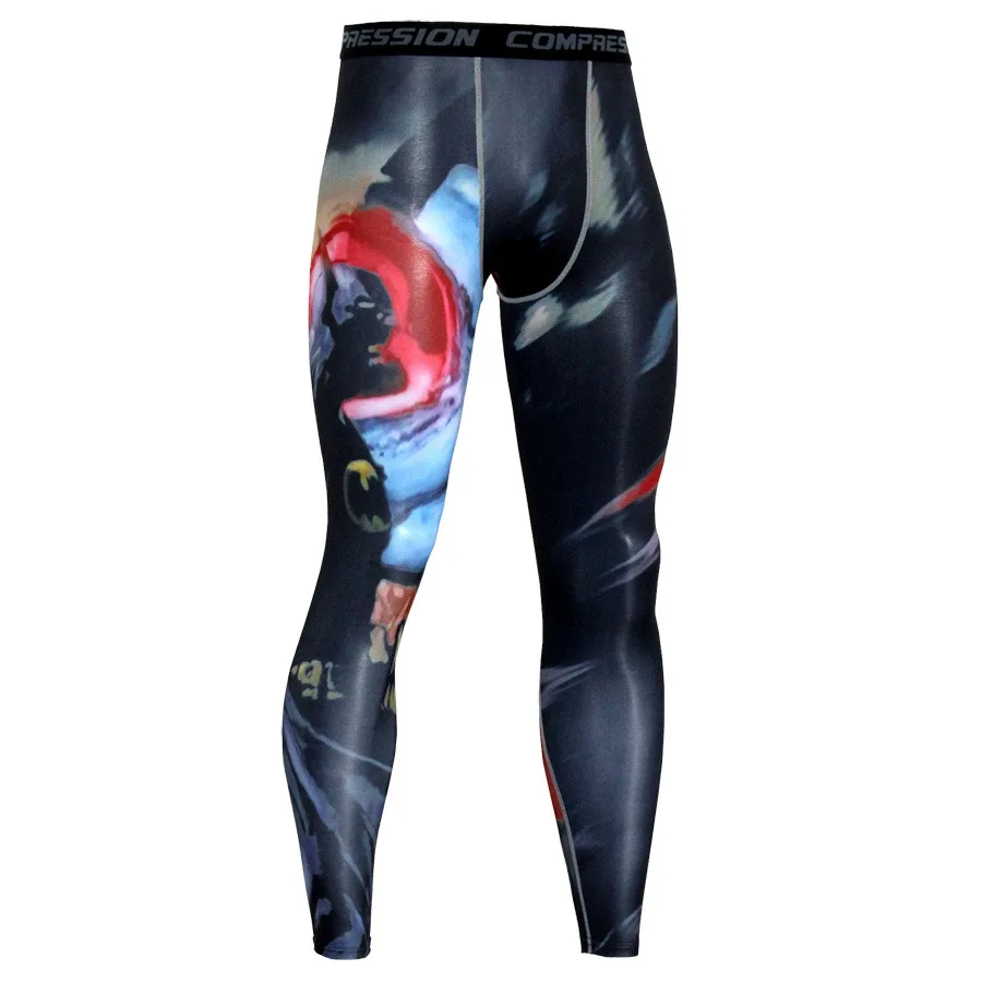 

3D Printed Breathable Running Leggings Men 3XL Quick Drying Tights Long Outdoor Sports Cycling Pants Sweatpants