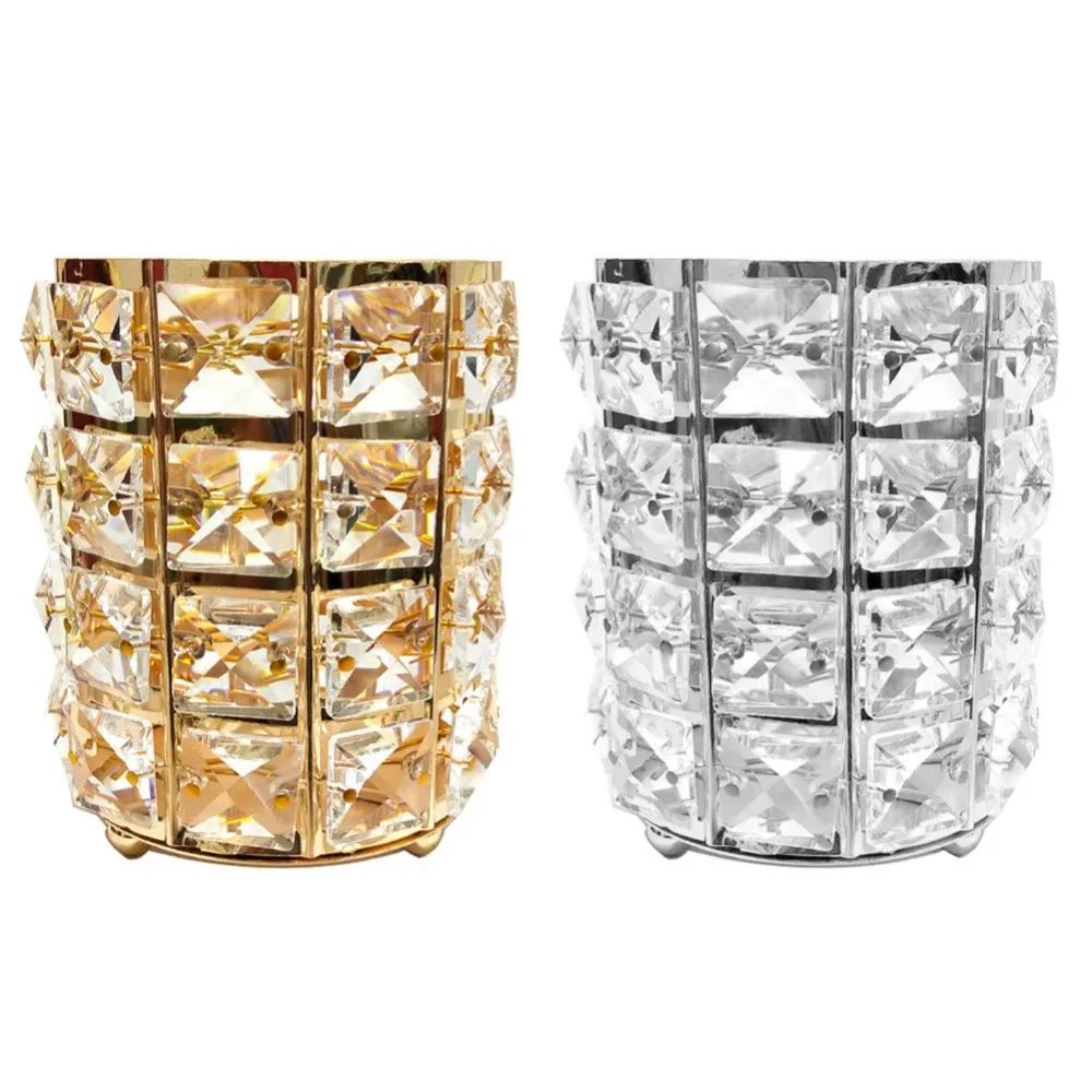 Cosmetic Storage Box 1 PCS Sliver Gold Crystal Makeup Brush Bucket Recommended Atmospheric Beauty | Дом и сад