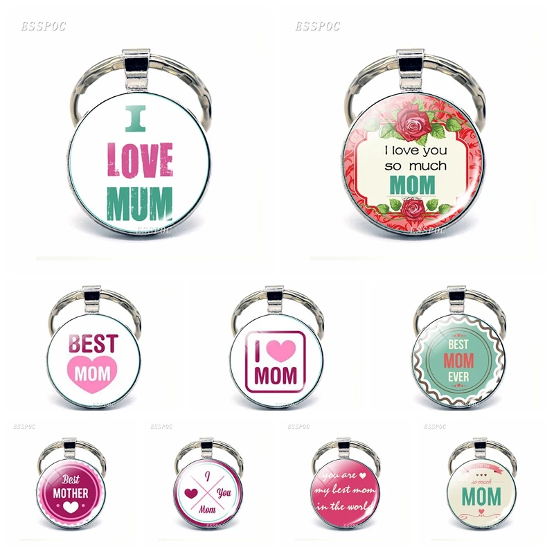 I Love Mom (Я люблю маму) брелок &quotлюбовь&quot Цитата стеклянный купольный кабошон