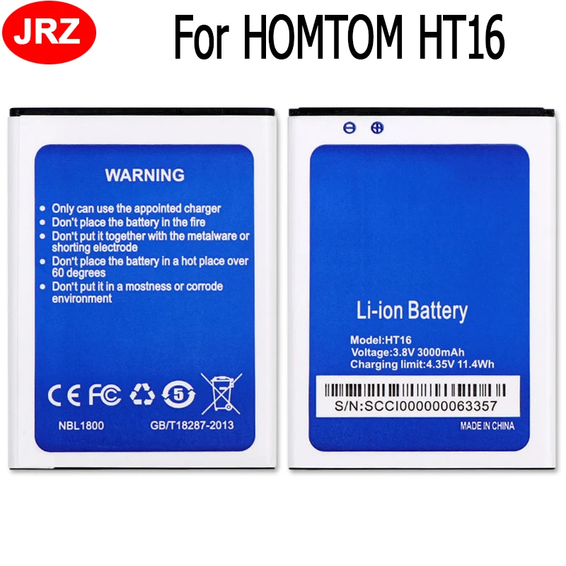 

For HOMTOM HT16 Battery For HOMTOM HT16 Pro Bateria Batterij Accumulator 3000mAh
