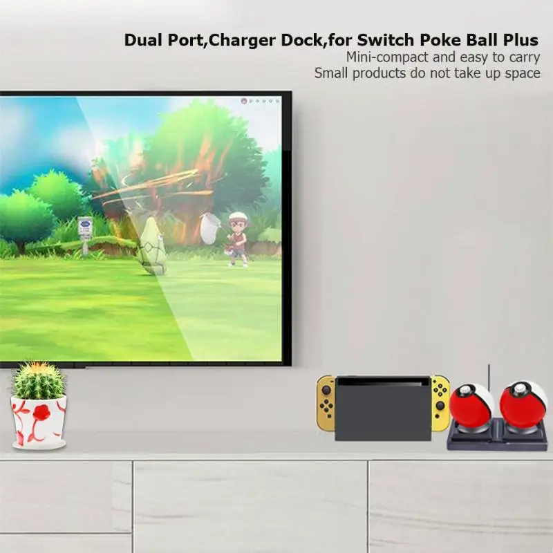 Двухпортовая зарядная док-станция type-C для Nintend Switch Poke Ball Plus | Электроника