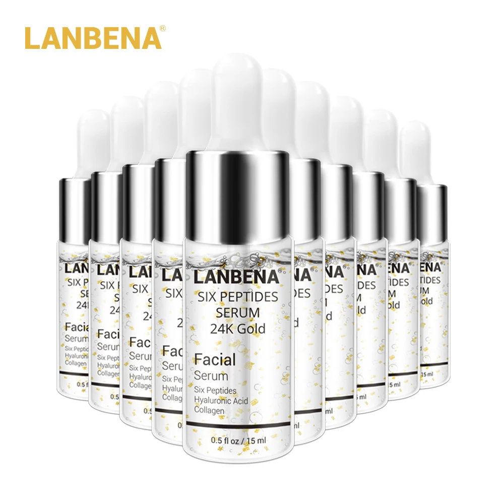 LANBENA 24K золото шесть пептидов сыворотка крем для лица против старения морщин