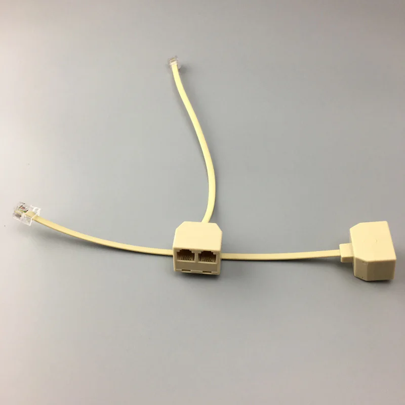RJ11 6P4C 2 полосная розетка телефонный разъем разветвитель адаптер бежевый купить 10