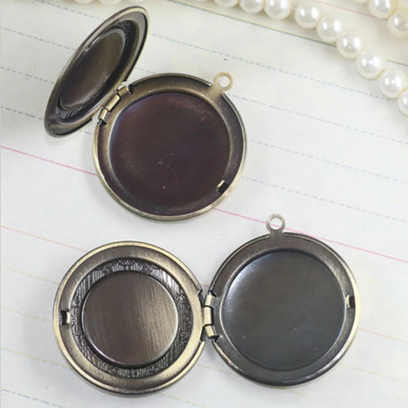 2pcs 20MM New Alloy Ancient Bronze Photo Box Empty Tray DIY Accessories Wholesale