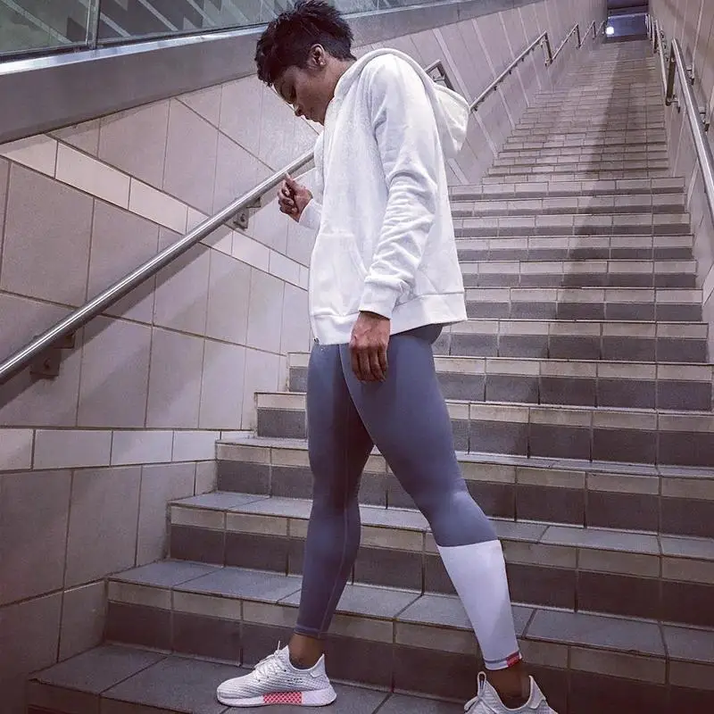 Бесшовные Выдалбливают женские спортивные Леггинсы животик контроль высокой