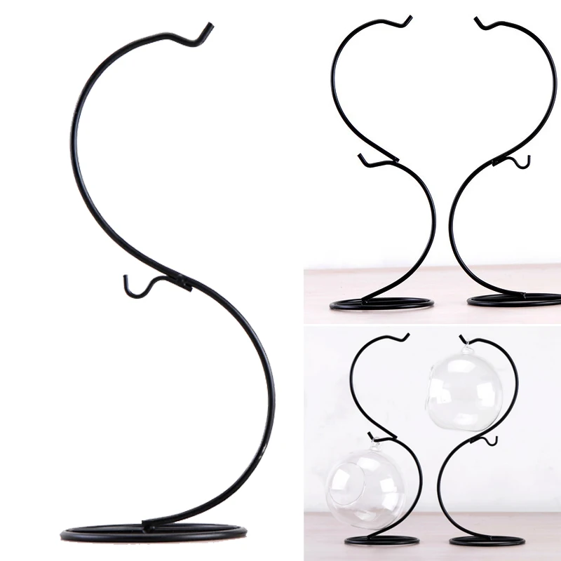 S образная стеклянная ваза для растений железный подвесной держатель украшение