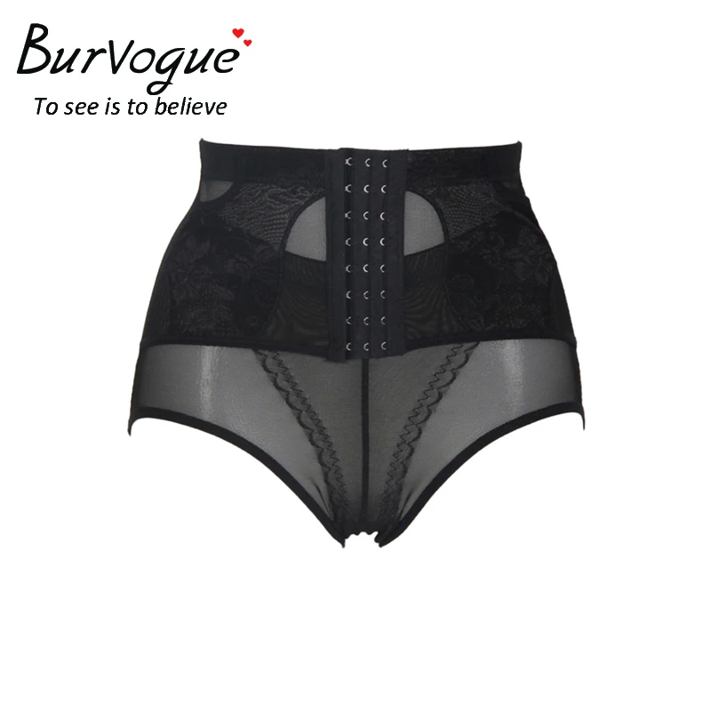 Burvogue Высокая талия кружево средства ухода за кожей Shaper трусики для женщин нижнее