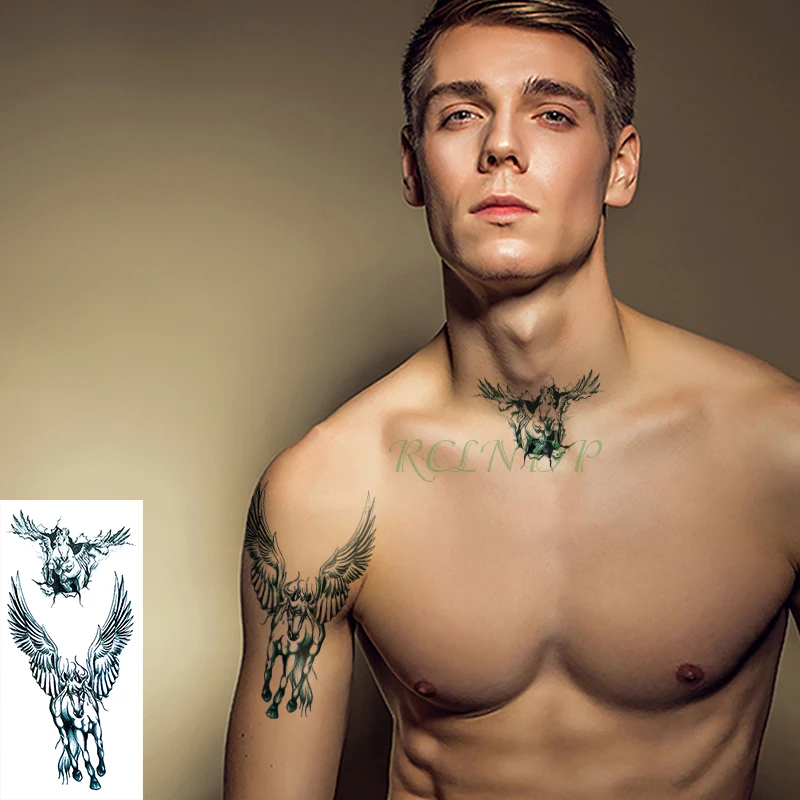 

Waterproof Temporary Tattoo Sticker myth Pegasus tatto stickers flash tatoo fake tattoos for kids girl Men women