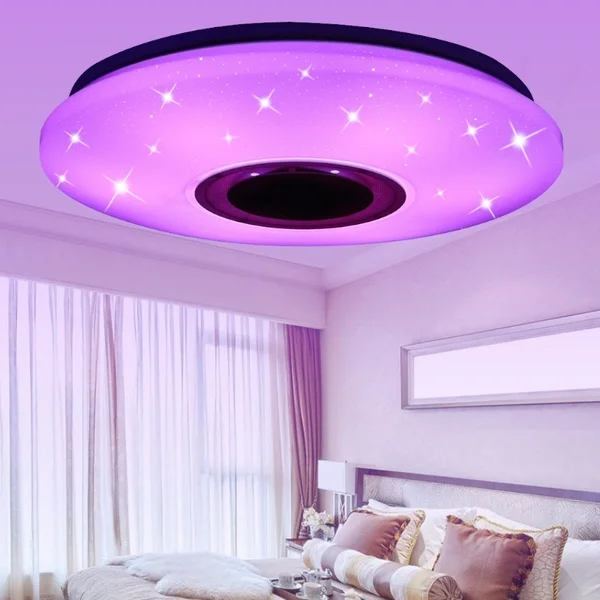 Светодиодный потолочный светильник 36 Вт Rgb Круглый с Bluetooth динамиком|Потолочные