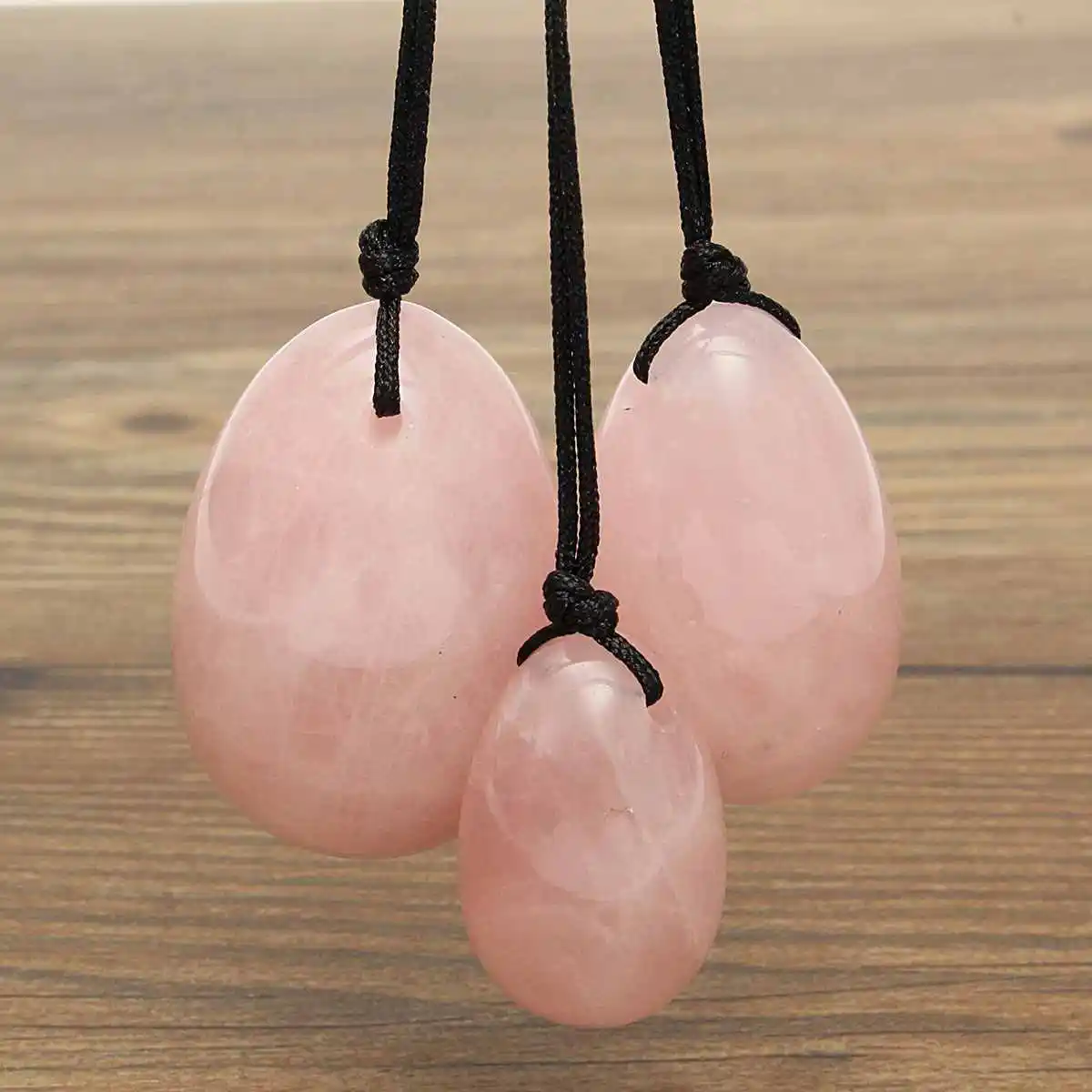 

3pcs ose Quartz Drilled Yoni Egg Crystal Massage Wands Jade Eggs For Women Exercise Vaginal Muscles Health Care Massager