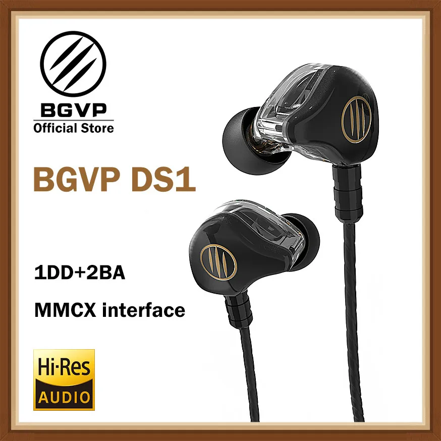 

BGVP DS1 HIFI Earphone 1DD+2BA Hybrid Technology In-ear IEM Types OCC with Mic/ OCC Plated with Silver No Mic MMCX Cable