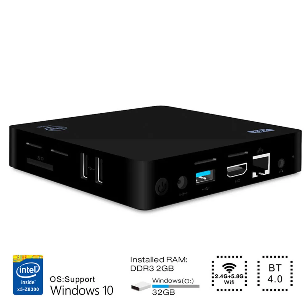 Оригинальный Z83II мини 2 Гб ОЗУ 32 ПЗУ Смарт ТВ коробка ПК Intel Atom X5-Z8350