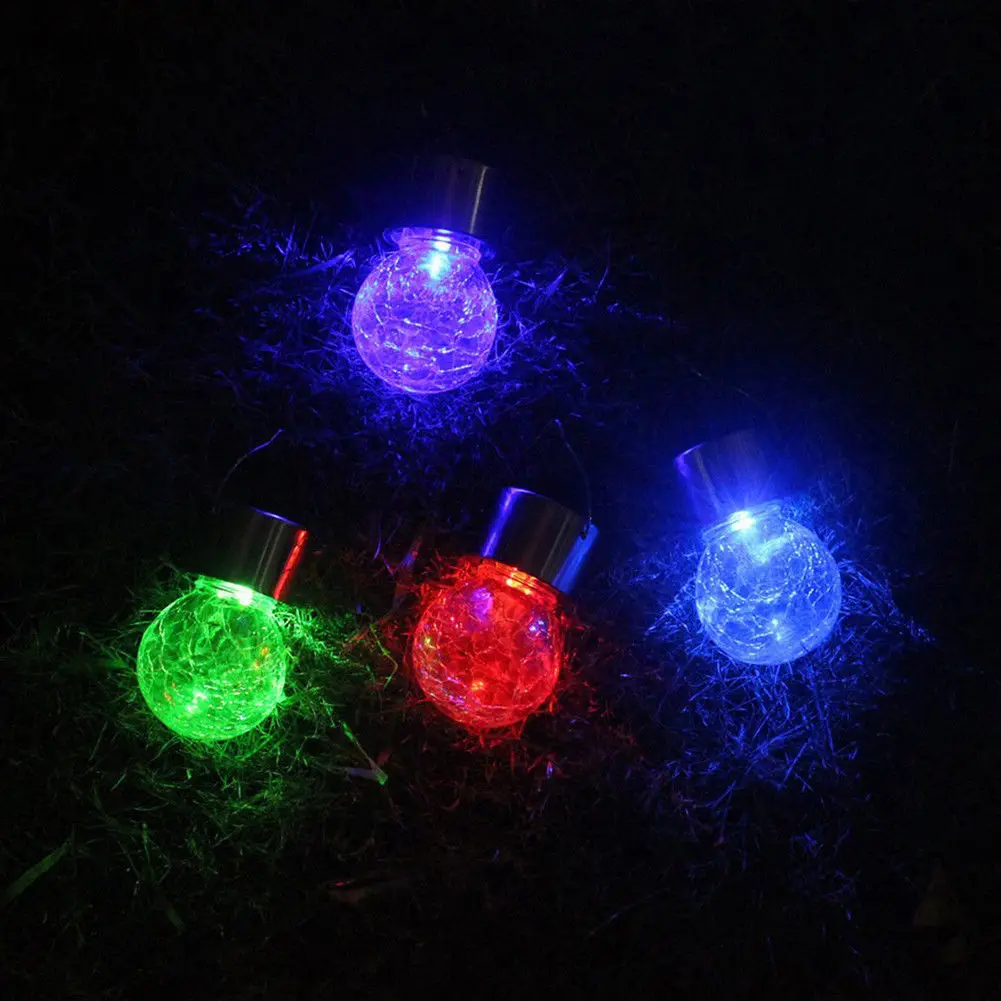 7 цветная светодиодная Солнечная садовая Подвесная лампа хрустальный стеклянный