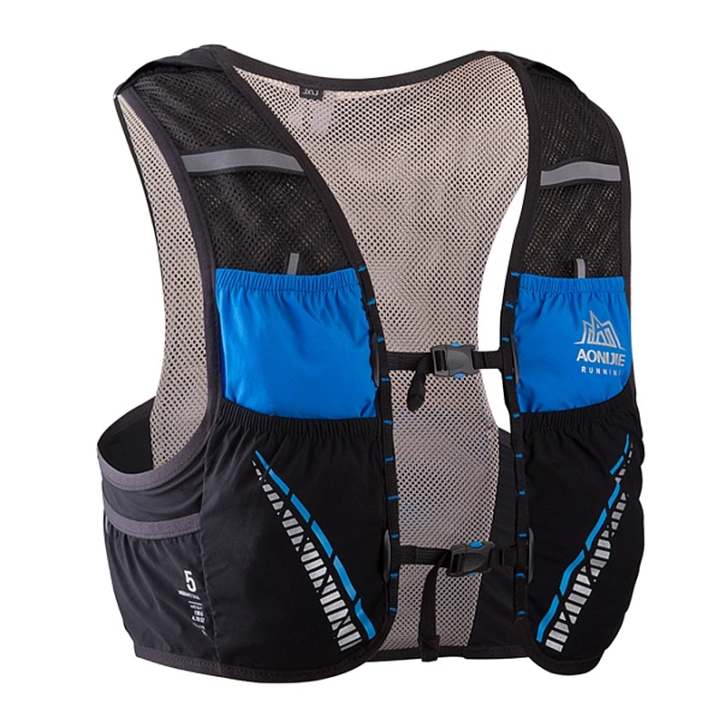 AONIJIE-Chaleco tipo mochila para actividades en exteriores, morral de hidratación de estilo chaquetilla con capacidad de 5L, cintura ajustable, para correr, escalada, senderismo