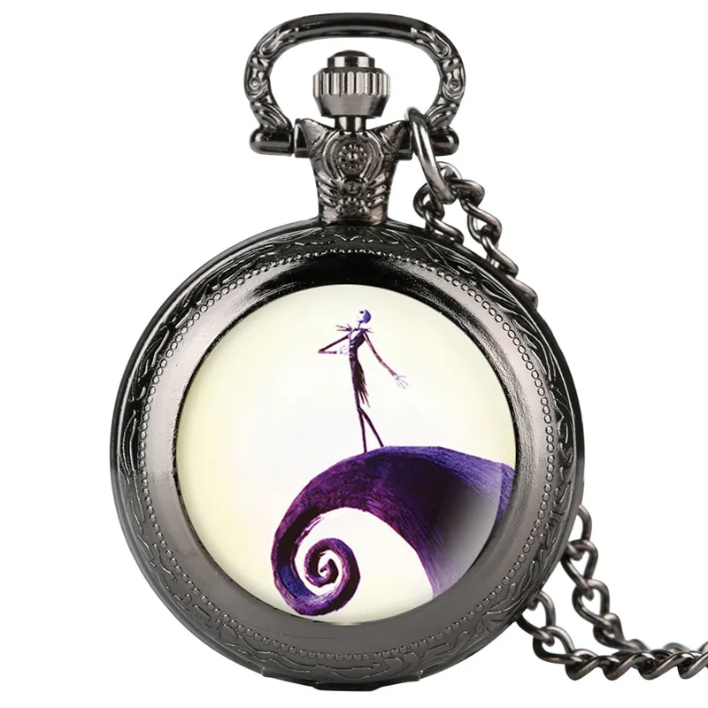 

Alice in Wonderland Fine Chain Mens Pocket Watch Cartoon Pattern Quartz Pocket Watch Arabic Digital Pocket Watches for Men Women
