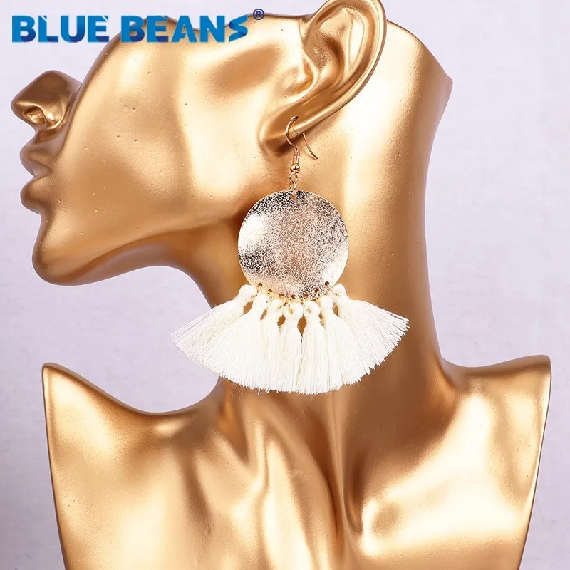 Tassel earrings bohemian statement luxury long earring handmade women geometric fringe fashion drop big vintage tribal pink 2019 | Украшения
