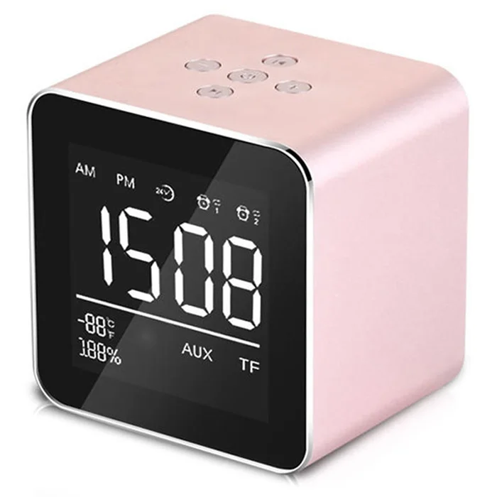 Exelvan Portable Buletooth speaker with alarm clock Temperature Time Bluetooth Stereo Sound Speaker Digital Support TF Card AUX |