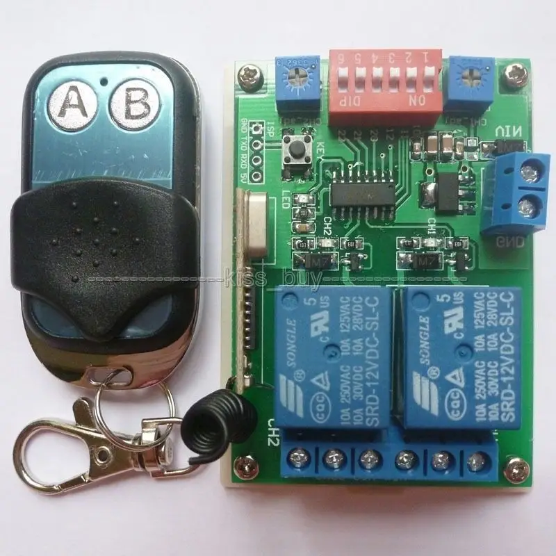433MHZ DC 12V 2Ch Multifunction Wireless Controller Timer Delay Relay RF Switch &amp EV1527 ASK OOK Remote control | Электронные