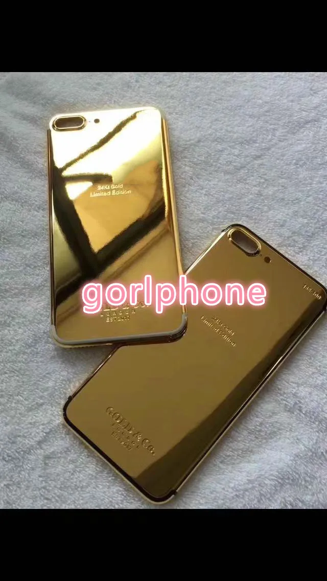 2019 сменный роскошный корпус корпуса для телефона 7 plus X задняя крышка 24k