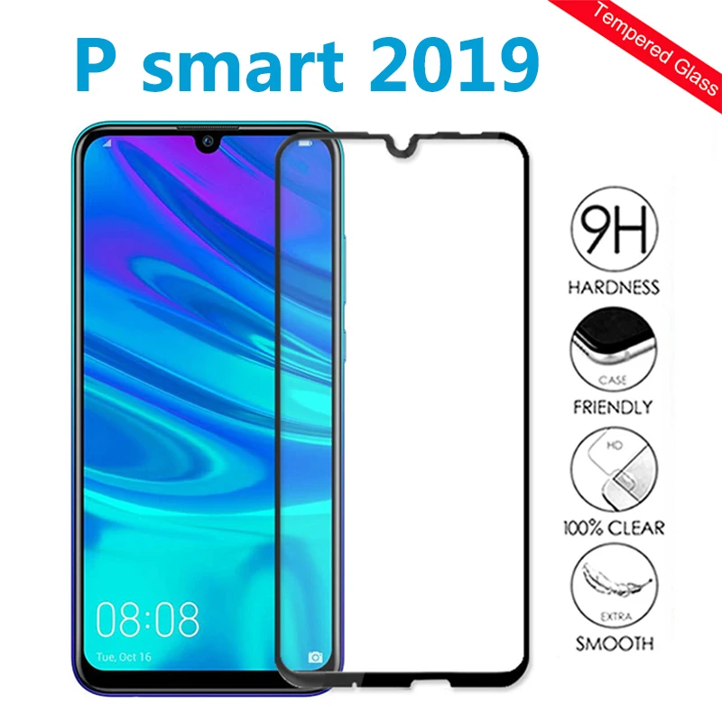 Для Huawei p smart 2019 полное покрытие закаленное стекло Защита для экрана huawey 6 21 дюймов