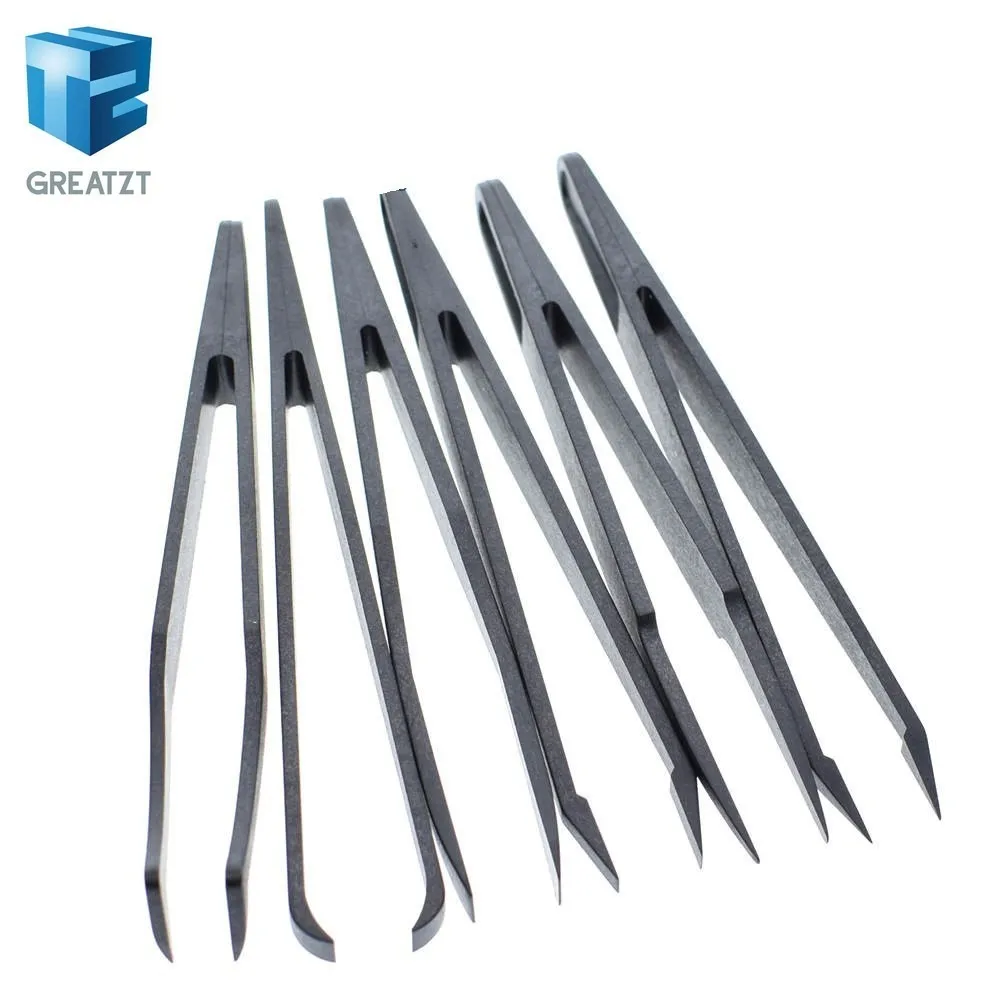 GREATZT 6 шт. антистатические электронные пинцеты комплект ESD пластиковые щипцы PCB