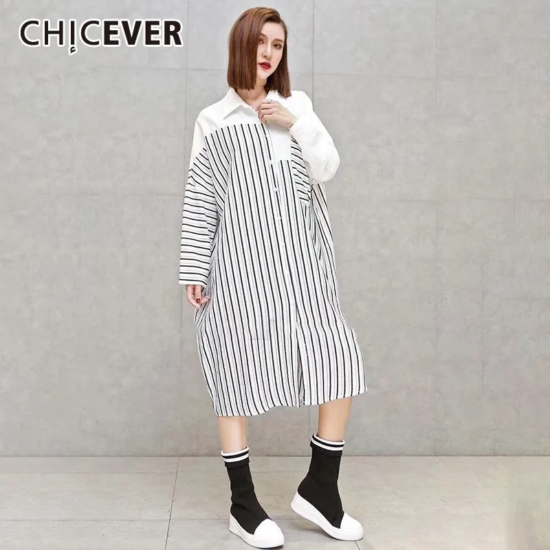 Женское платье CHICEVER весеннее Повседневное в полоску с квадратным воротником и