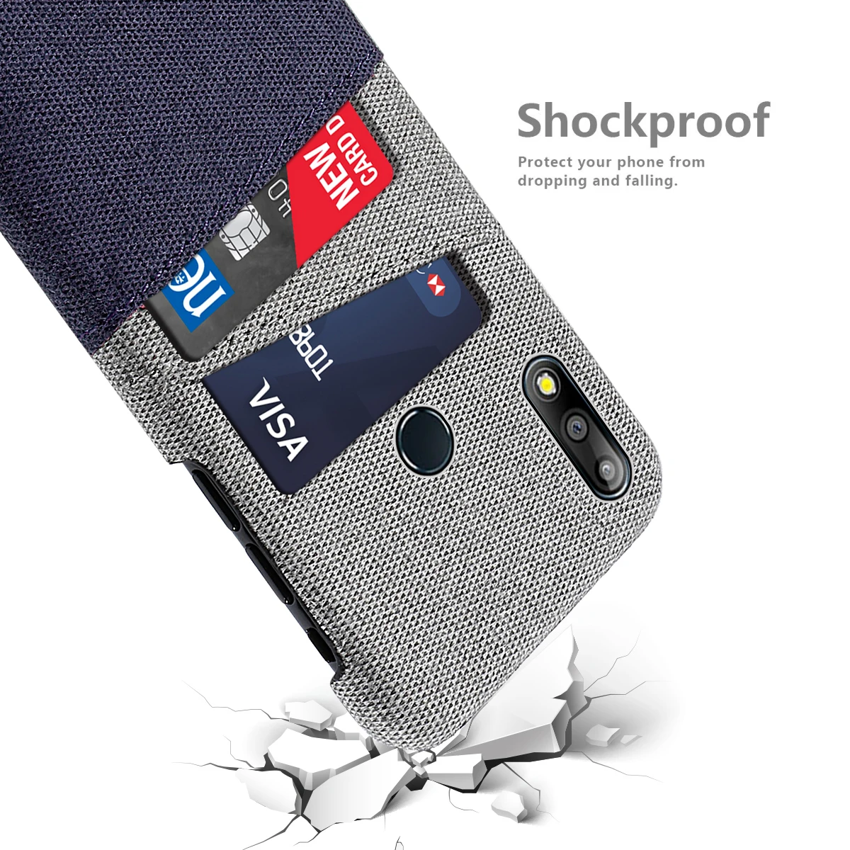 For Asus Zenfone Max Pro M2 ZB631KL ZB633KL Case Fabric Cloth Splicing Card Slot Hard PC Cover | Мобильные телефоны и