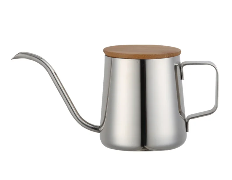 Кофейник с деревянной крышкой ручной горшок из нержавеющей стали тонкий