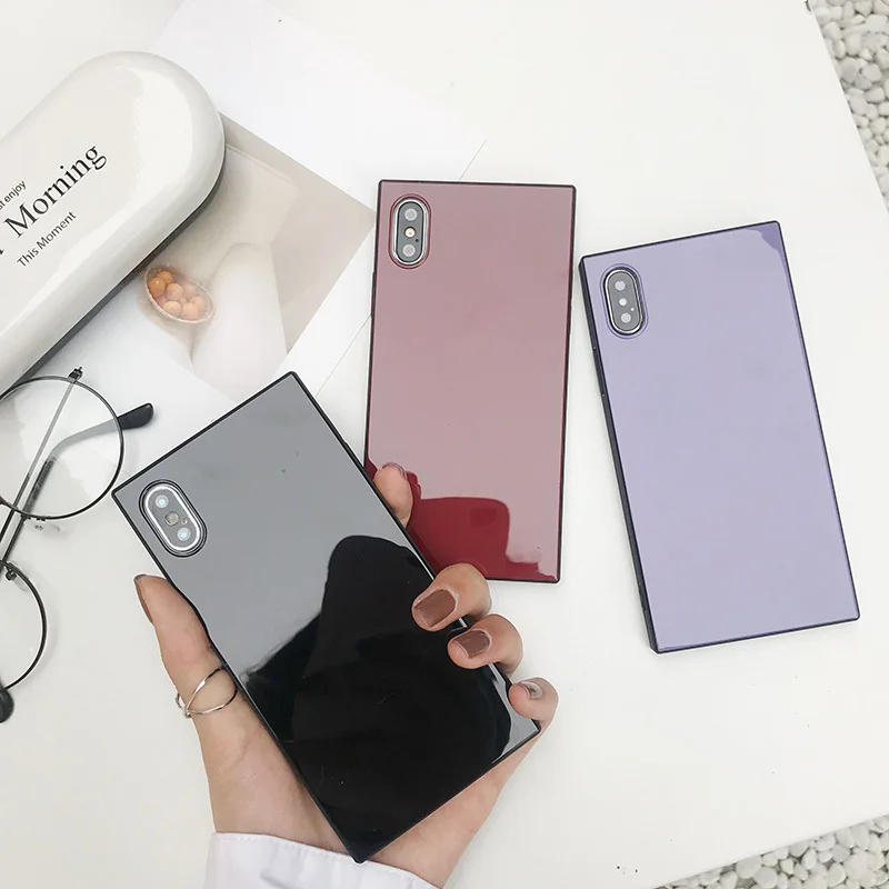 Роскошные ТПУ телефон чехлы для iPhone X XR XS Макс мода квадратный плотная Телефон