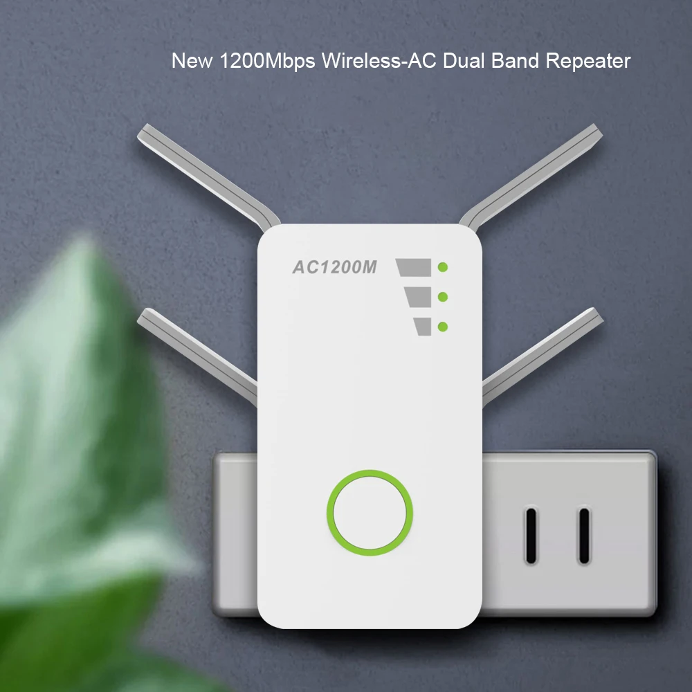 

KEBIDUMEI 2.4Ghz 5Ghz Dual Band Wifi Repeater AP 1200Mbps Wireless Range Extender Wifi Signal Amplifier With 4 External Antennas