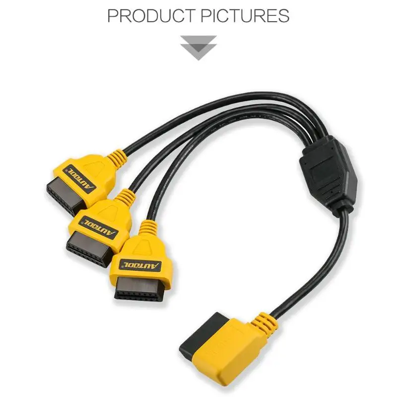 AUTOOL OBD2 Y сплиттер кабель 50 см 1 до 3 конвертер адаптер удлинитель | Автомобили и